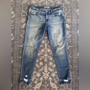 Willow & Root Mid Rise Ankle Skinny Distressed Jeans